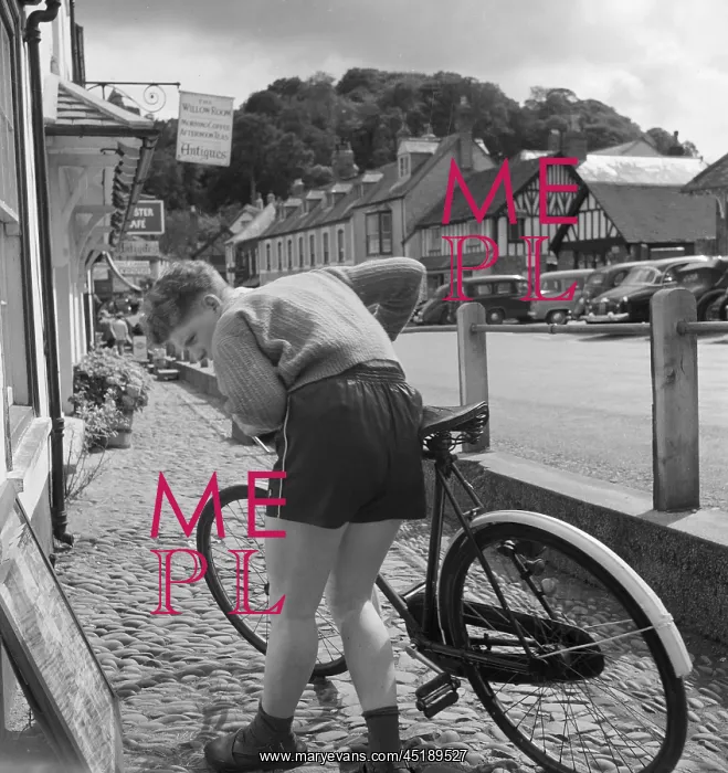 : Boy with bicycle : Boy with bicycle