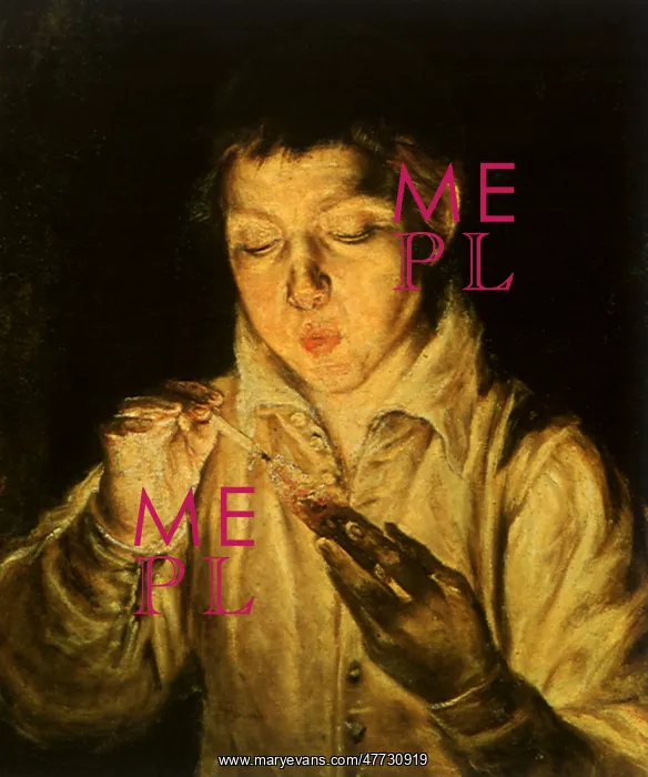 : Boy Blowing on an Ember, by El Greco : Boy Blowing on an Ember, by El Greco