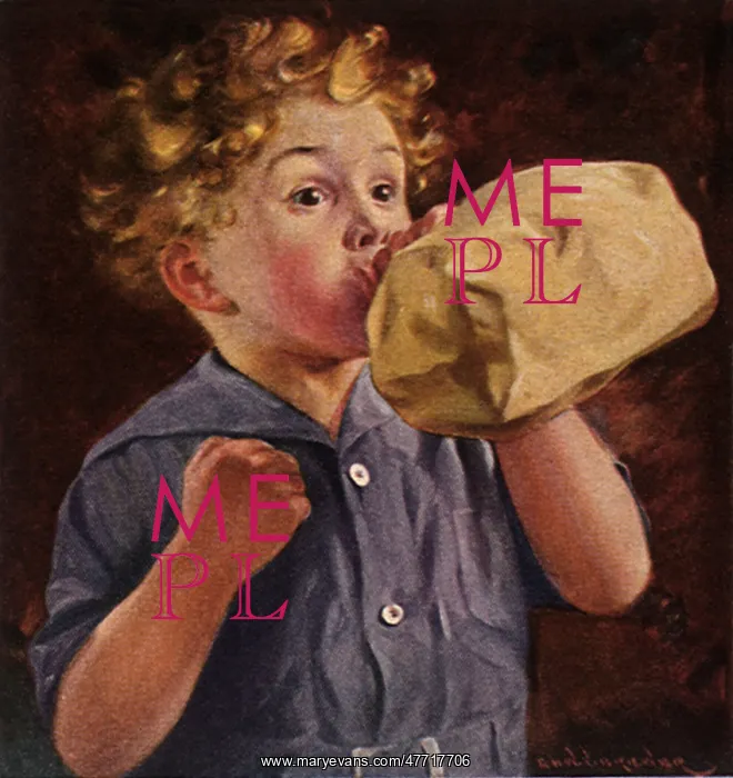  : Boy Blows Up Paper Bag