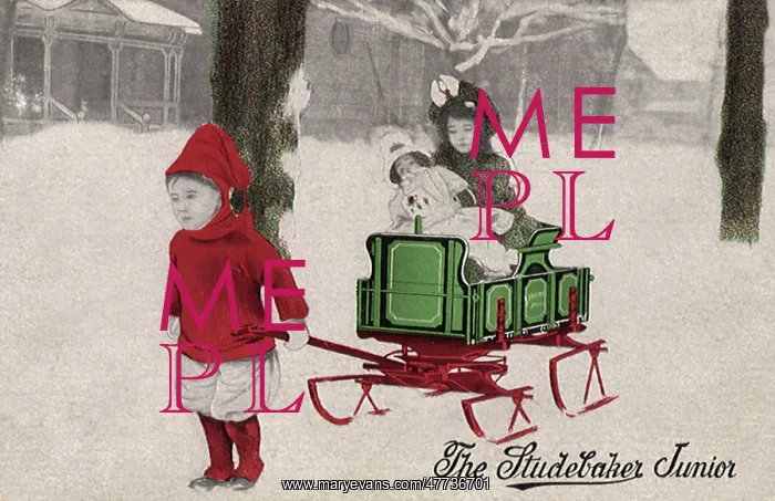  : Boy carrying Girl on Sled