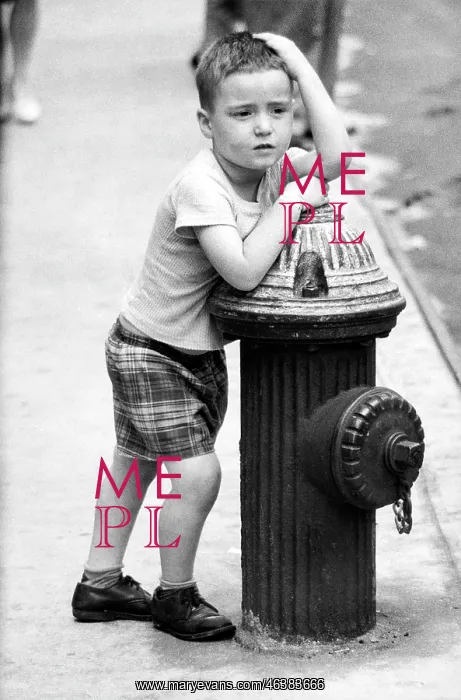 : boy - child - fire hydrant - New York City : boy - child - fire hydrant - New York City