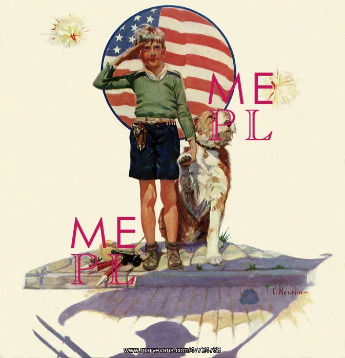 : Boy and Dog salute Soldiers : Boy and Dog salute Soldiers