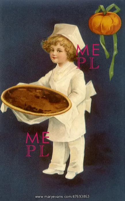 : Boy dressed like a Chef serves a Pie : Boy dressed like a Chef serves a Pie