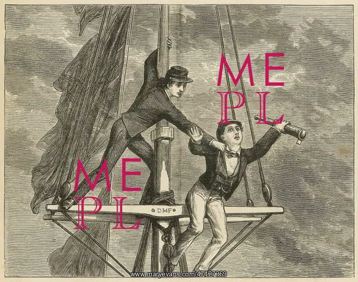 : A boy falling from a ship's mast : A boy falling from a ship's mast