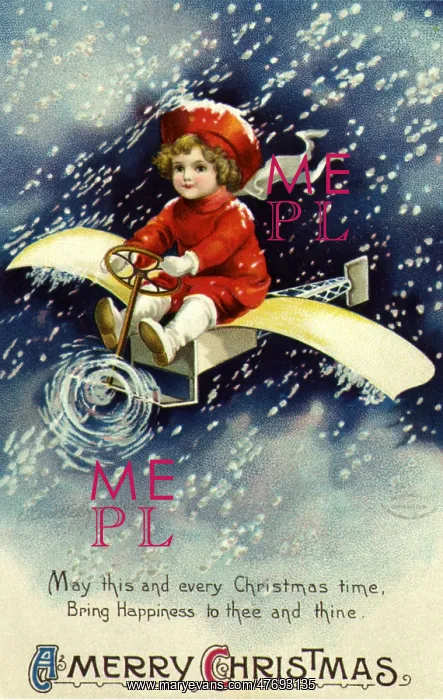 : Boy Flying Airplane in Snowstorm : Boy Flying Airplane in Snowstorm