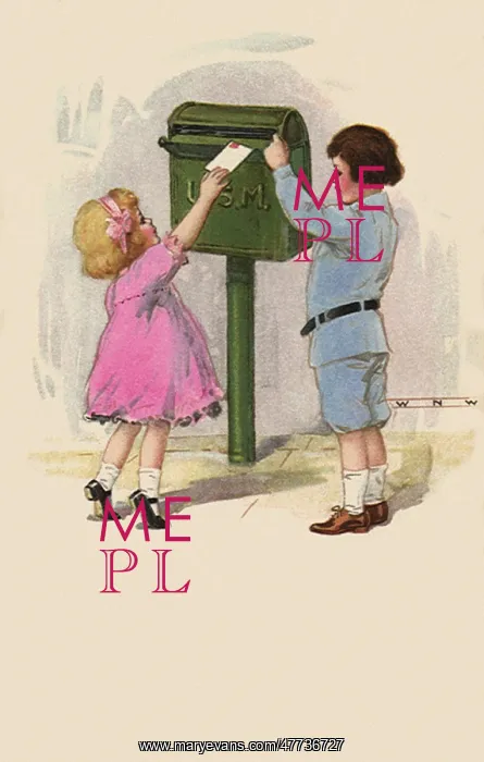  : Boy with Girl mailing Letter