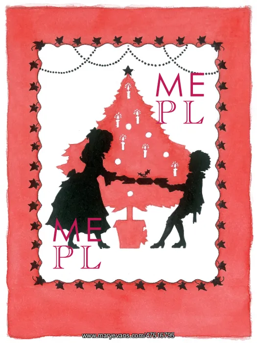 : Boy and girl pulling a Christmas cracker : Boy and girl pulling a Christmas cracker