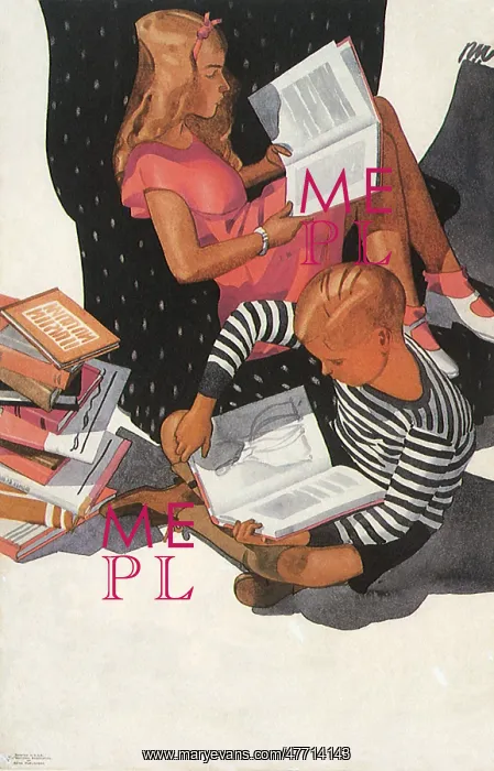 : Boy and Girl Reading : Boy and Girl Reading