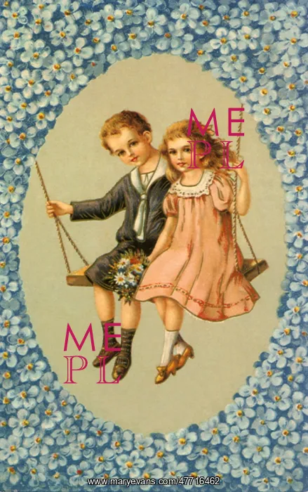 : Boy and Girl on Swing : Boy and Girl on Swing