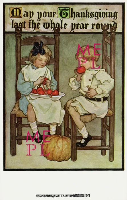: Boy & girl at Thanksgiving : Boy & girl at Thanksgiving