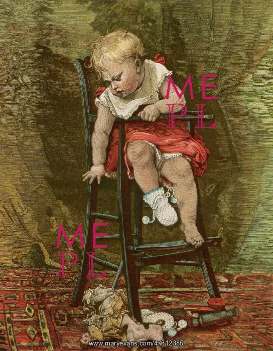 : BOY IN HIGH CHAIR C1880 : BOY IN HIGH CHAIR C1880
