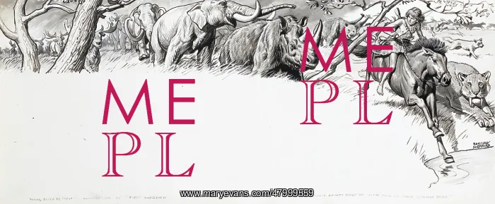 : Boy on a horse with wild animals : Boy on a horse with wild animals