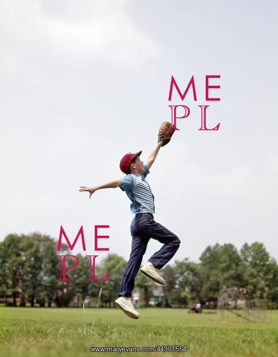  : Boy Jumping to Catch Fly Ball with Baseball Mitt