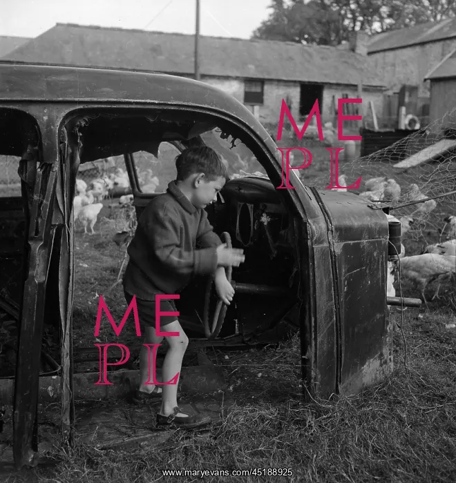 : Boy playing in truck : Boy playing in truck