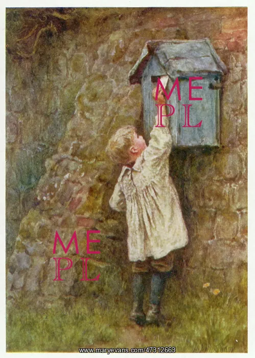 : BOY POSTING LETTER 1887 : BOY POSTING LETTER 1887