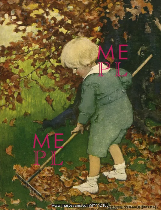 : Boy Raking Leaves : Boy Raking Leaves