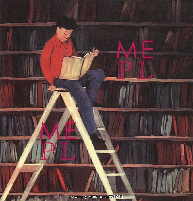 : Boy Reading in Library : Boy Reading in Library