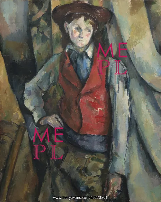 : Boy in a Red Waistcoat, by Paul Cezanne : Boy in a Red Waistcoat, by Paul Cezanne