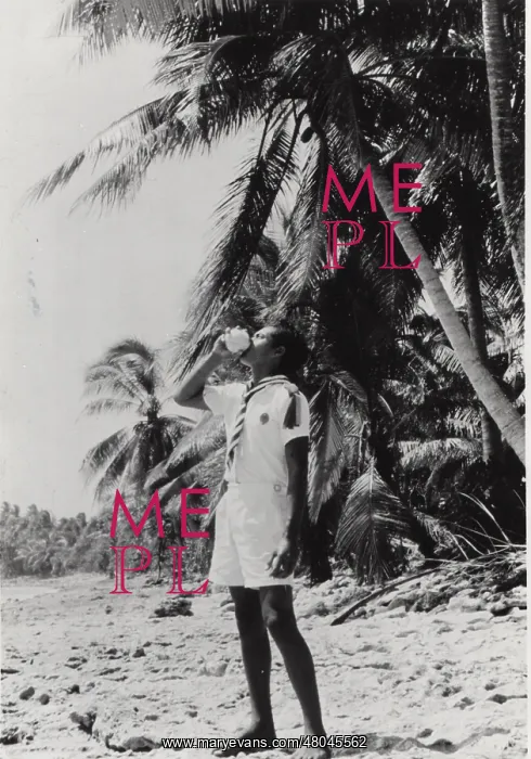  : Boy scout on a beach, Gilbert Islands, Pacific