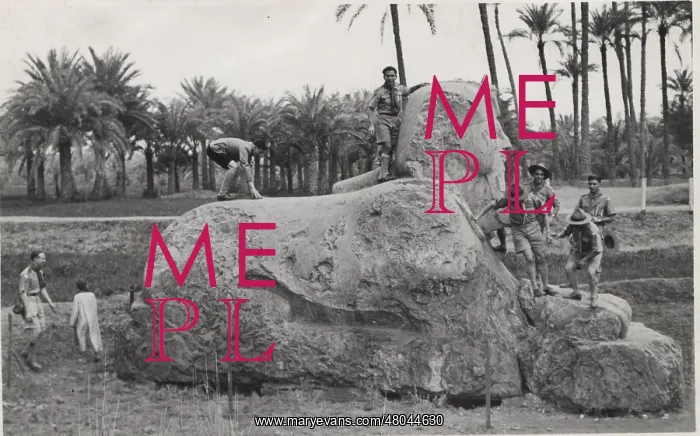  : Boy scouts on an alabaster Sphinx, Egypt