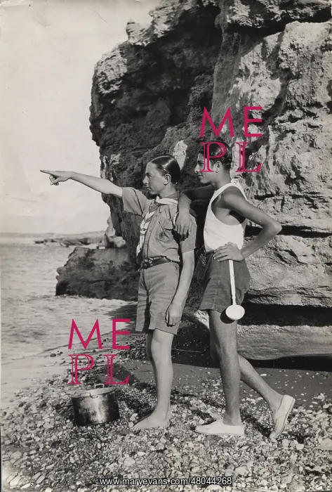  : Two boy scouts on a beach, Cyprus