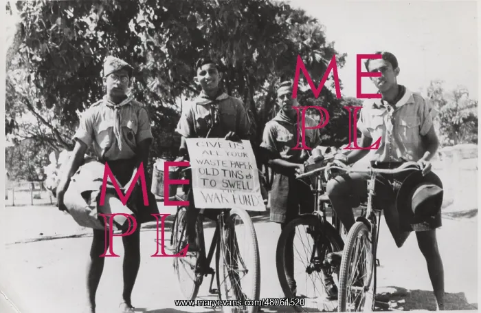 : Boy scouts on bicycles, Ceylon (Sri Lanka), WW2 : Boy scouts on bicycles, Ceylon (Sri Lanka), WW2