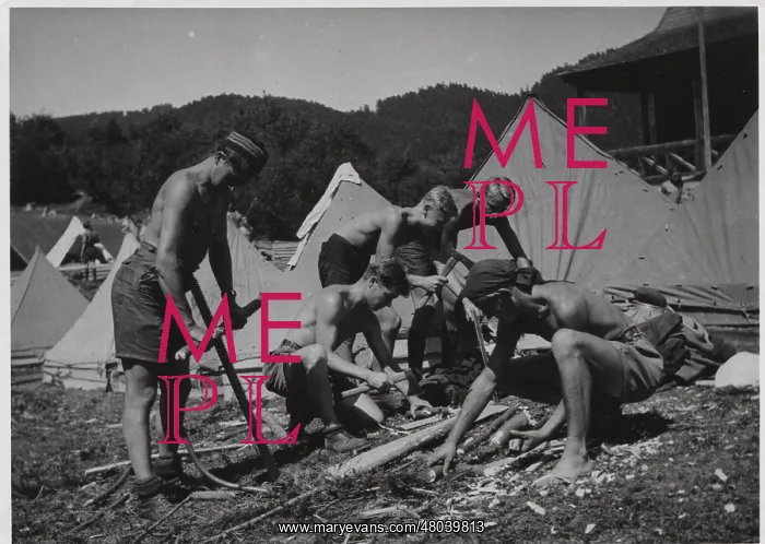 : Boy scouts in camp, Czechoslovakia : Boy scouts in camp, Czechoslovakia