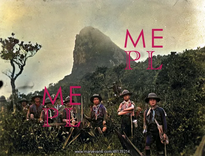 : Boy scouts climbing Le Pouce, Mauritius : Boy scouts climbing Le Pouce, Mauritius