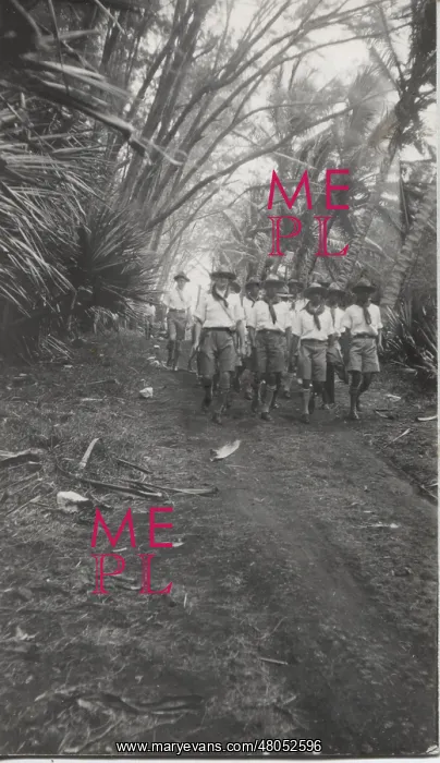: Boy scouts on a hike, Bel Air, Mauritius : Boy scouts on a hike, Bel Air, Mauritius