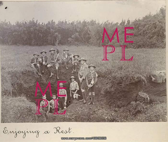  : Boy scouts resting during a hike, Mauritius