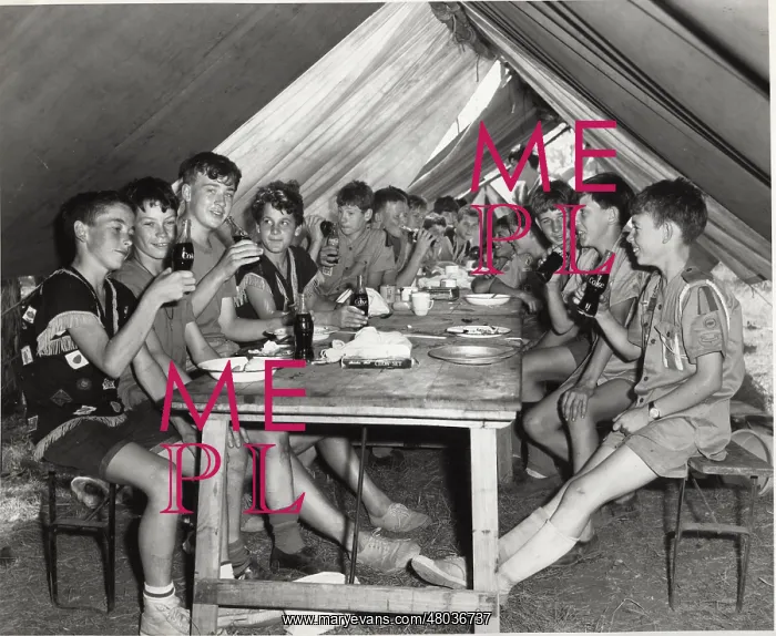 : Boy scouts in a tent, Australia : Boy scouts in a tent, Australia