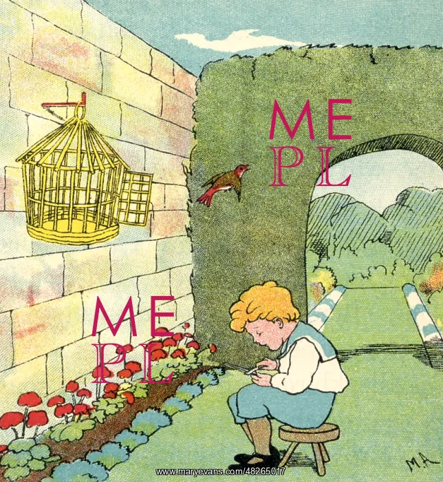: Boy sitting in garden : Boy sitting in garden