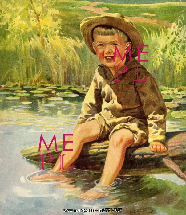  : Boy Sitting on Log