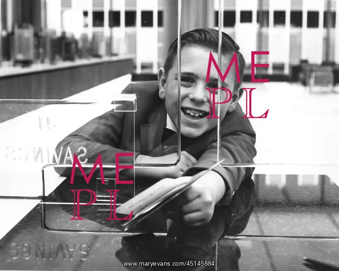 : Boy At Teller Window : Boy At Teller Window
