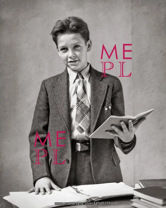 : Boy Wearing a Suit and Tie Standing Reading from : Boy Wearing a Suit and Tie Standing Reading from