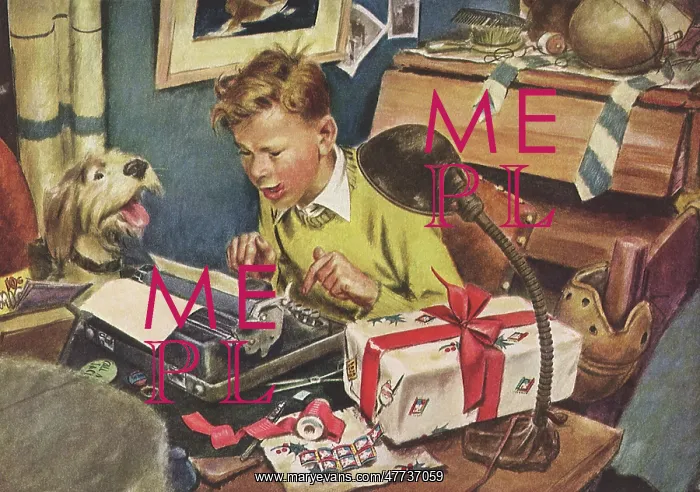  : Boy writes Letter to Mail with Gift