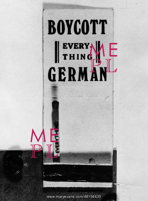 : Call for boycott against Germany from England, 1939 : Call for boycott against Germany from England, 1939