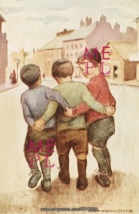 : Three Boys Arm in Arm : Three Boys Arm in Arm