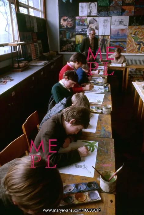 : Boys in an art class, Northern Ireland : Boys in an art class, Northern Ireland