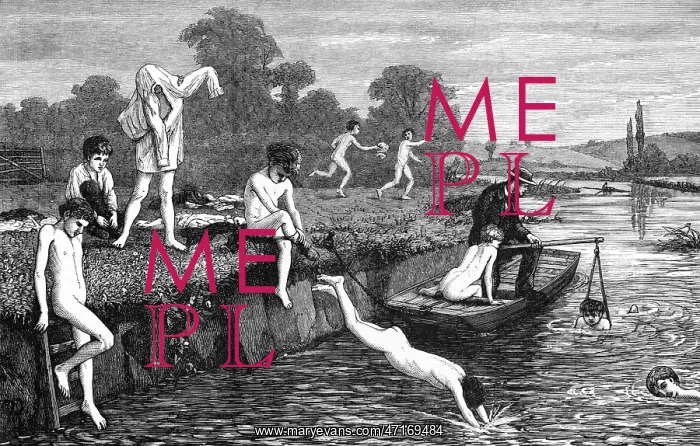 : Boys bathing in the River Thames : Boys bathing in the River Thames