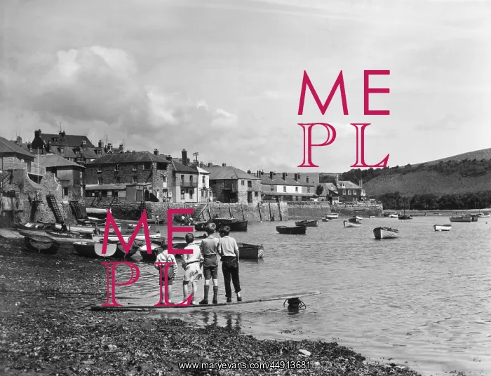 : Boys on the beach at Salcombe, Devon : Boys on the beach at Salcombe, Devon