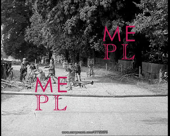 : Boys on Bicycles Testing Traps Set Up By British : Boys on Bicycles Testing Traps Set Up By British