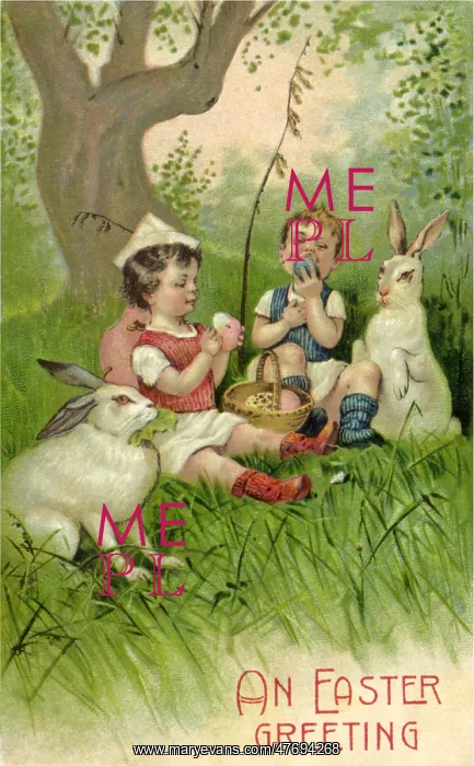  : Boys and Bunnies eating Easter Eggs