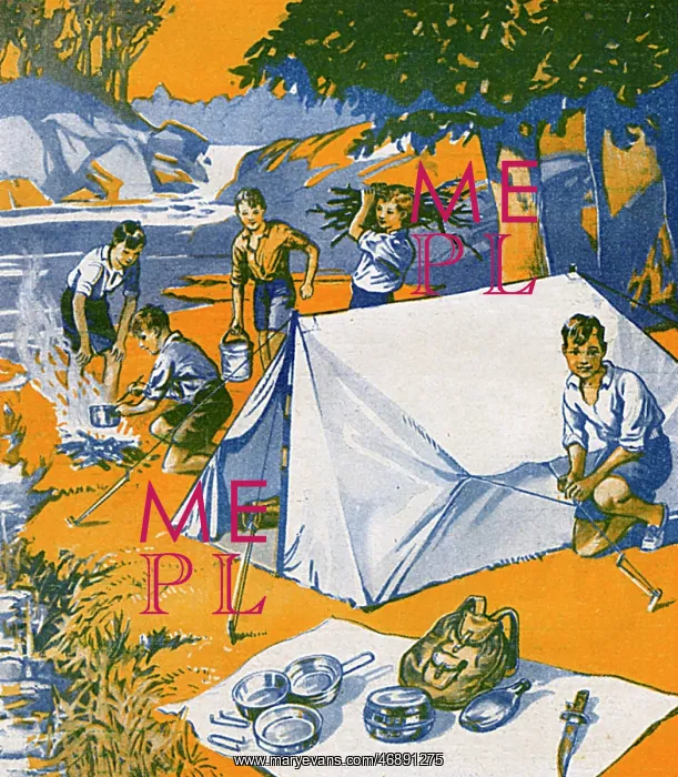 : Boys camping in the 1930s : Boys camping in the 1930s