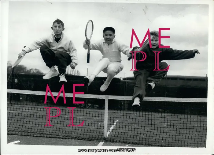  : Three boys at Easter tennis training school, Wimbledon