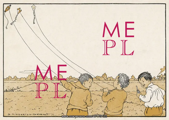  : Three boys fly kites, 1912