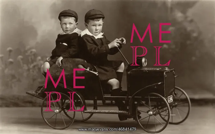 : Two boys on their Go-cart : Two boys on their Go-cart