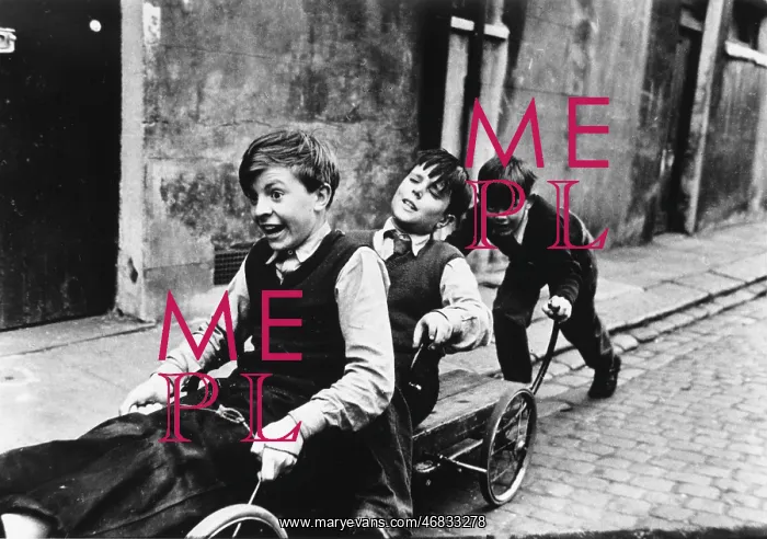 : Boys on a go-cart in Addison Place : Boys on a go-cart in Addison Place