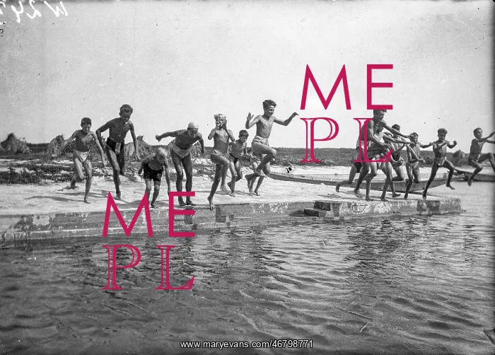 : Boys jump into a pool of water : Boys jump into a pool of water