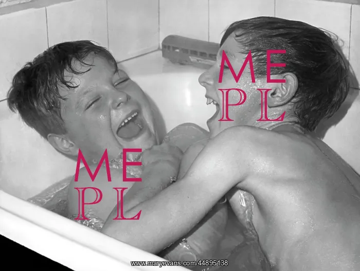  : Two boys larking about in the bath